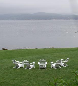Adirondack chairs, admiring the view